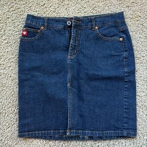 Guess Denim Front Slit Mini Skirt Size 29